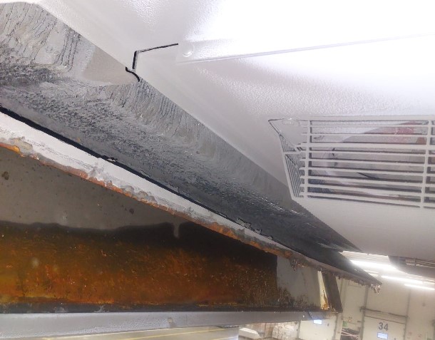 Visible mold on unmaintained refrigeration system